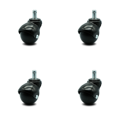 SERVICE CASTER 2 Inch Gloss Black Hooded Grip Ring Ball Casters, 4PK SCC-GR01S20-POS-GB-716-4